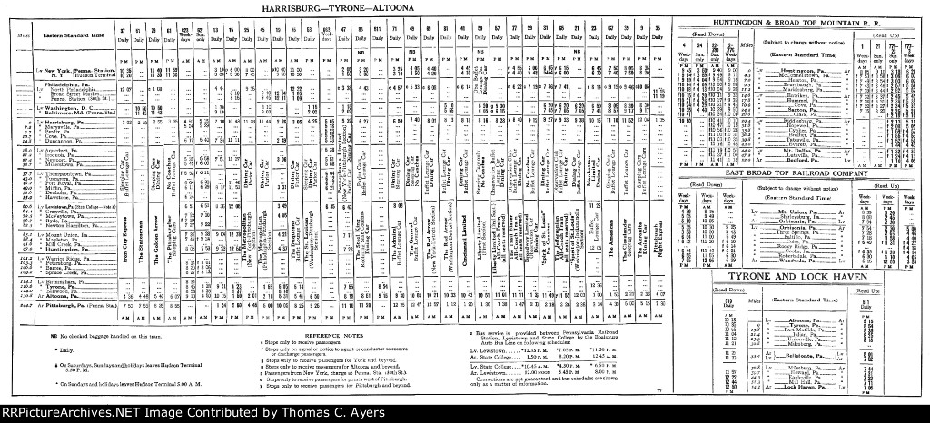 PRR Time Tables: Middle Division, #2 of 2, 1946